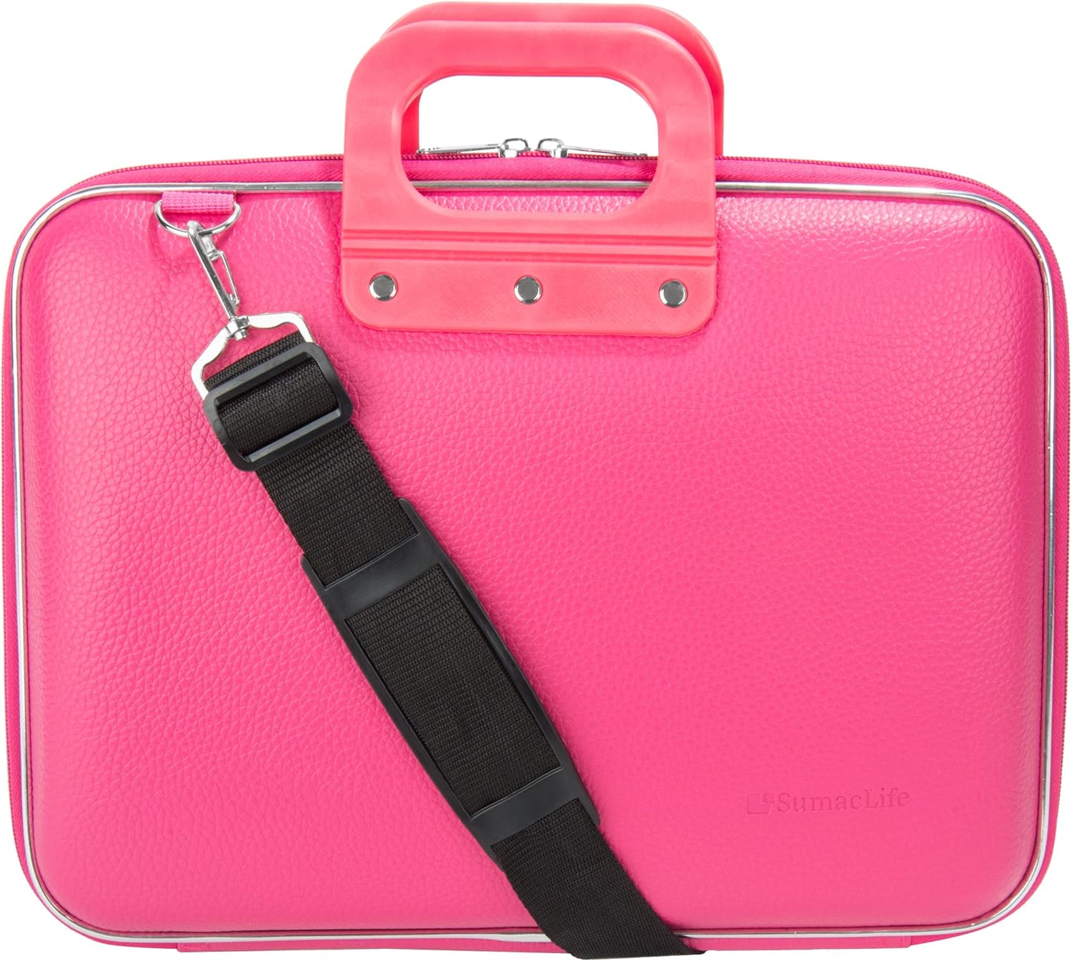 Pink Laptop Messenger Bag Carrying Case for Dell Inspiron, Latitude, ChromeBook, Alienware, Vostro 13" to 14 inch