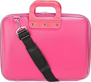 Pink Laptop Messenger Bag Carrying Case for Dell Inspiron, Latitude, ChromeBook, Alienware, Vostro 13" to 14 inch