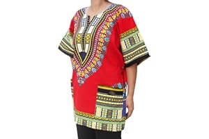 RaanPahMuang Unisex African Dashiki Kaftan Shirt XS - 7XL
