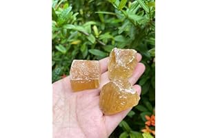 GAF TREASURES 3 Pcs Honey Calcite Rough Natural Stones, Raw Calcite Crystals (Honey Calcite)