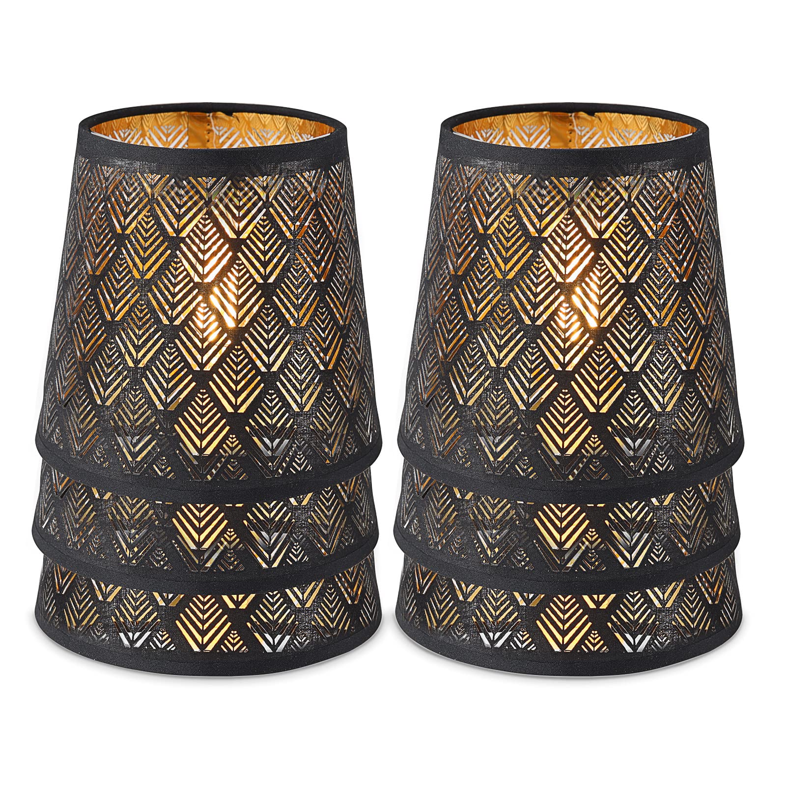 YISUN Set of 6 Clip On Gauze Chandelier Lamp Shades Little Upright Wall Candle Light Lampshade