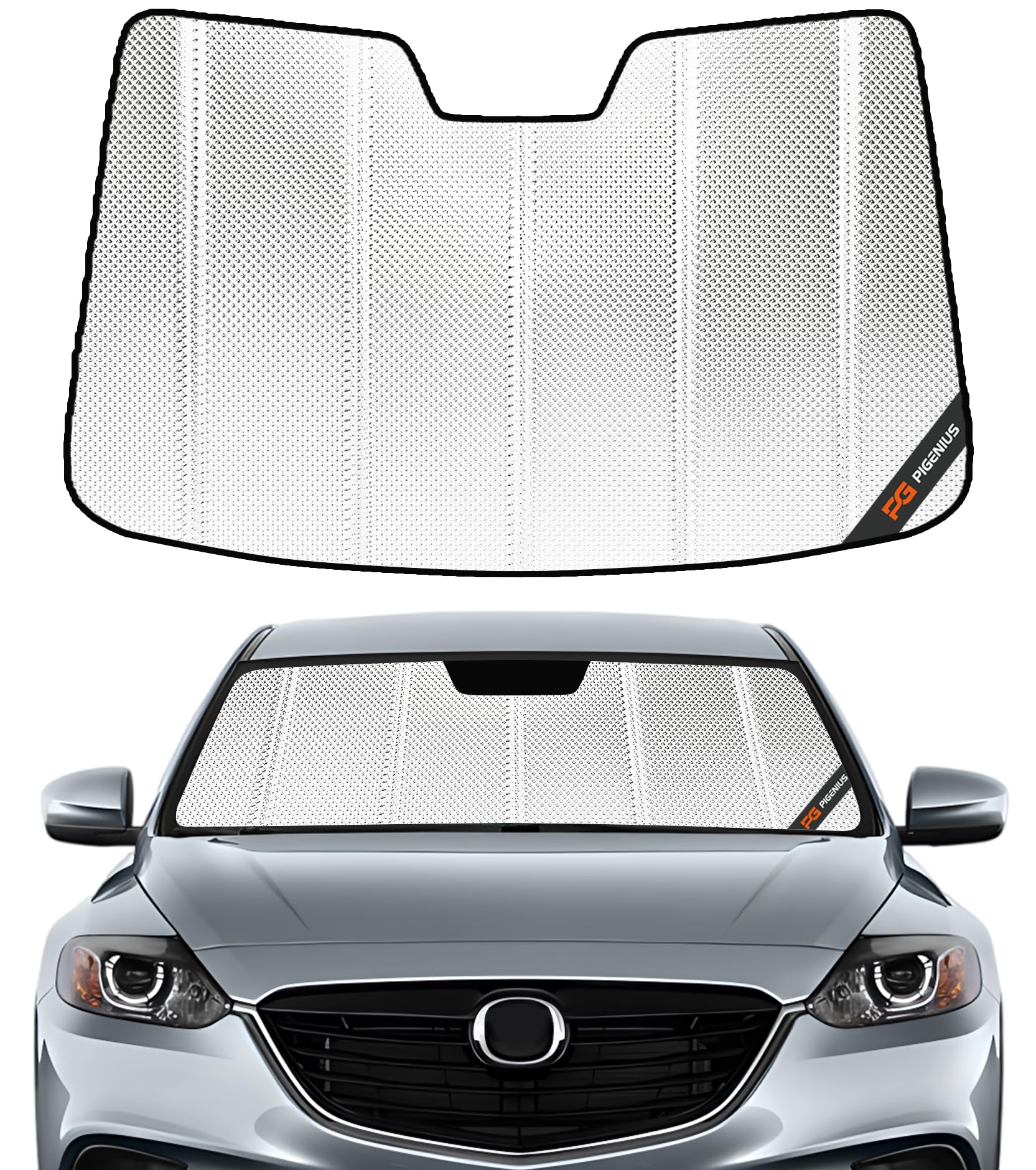 pigenius windshield sun shade for mazda cx9 2007-2015. reflective aluminum film front window sunshad