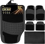 Nyxi 5 Piece Rubber Car Mat Set Front Rear Boot Mat 120x80 Universal view 1