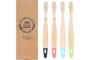 SeaTurtle Plant-Based Bristles, Bamboo Toothbrushes, Soft Natural Toothbrush for Kids (4 Pack)