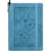 CAGIE Cat Journaling Notebook for Women, A5 Hardcover, Gift for Cat Lover | 288 Pages 100gsm No-Bleed Paper, Vegan Leather Cover, 180&deg; Lay-Flat Design, Premium Gift Box