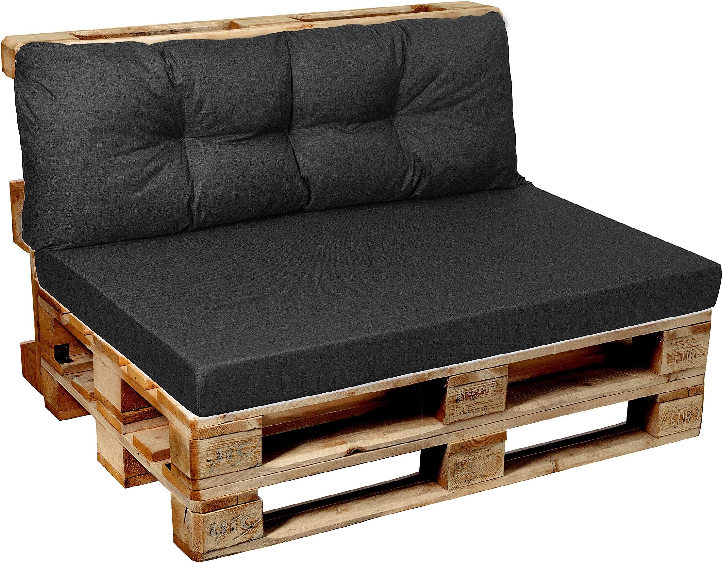 Garden Factory Euro Pallet Cushions, Cushions for Pallet Furniture, Seating, Pallet Cushions/Mattress, Outdoor&Indoor (Corner cushion 60x60, Anthracite)