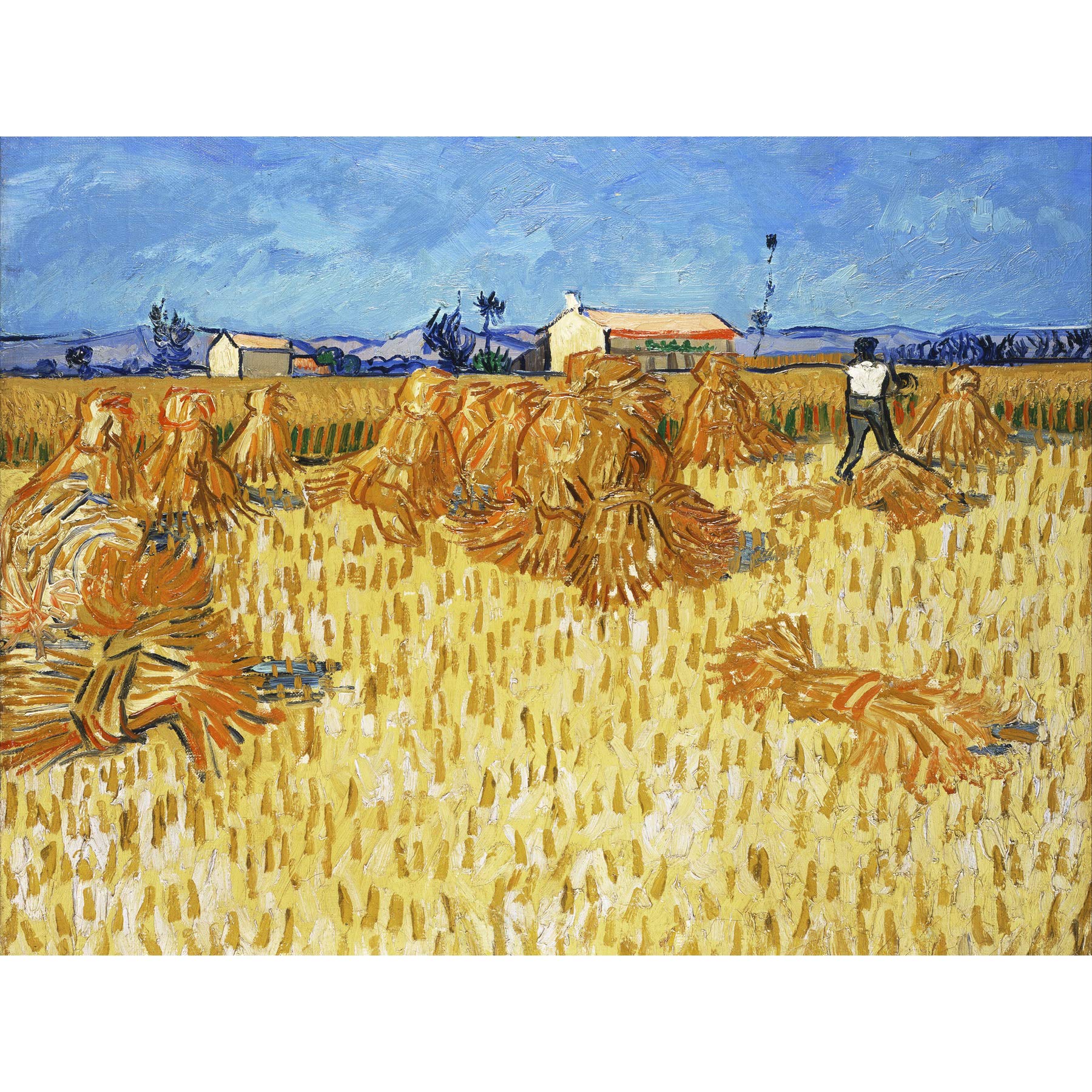 Vincent Van Gogh Corn Harvest In Provence Large Art Print Poster Wall Decor Premium Mural
