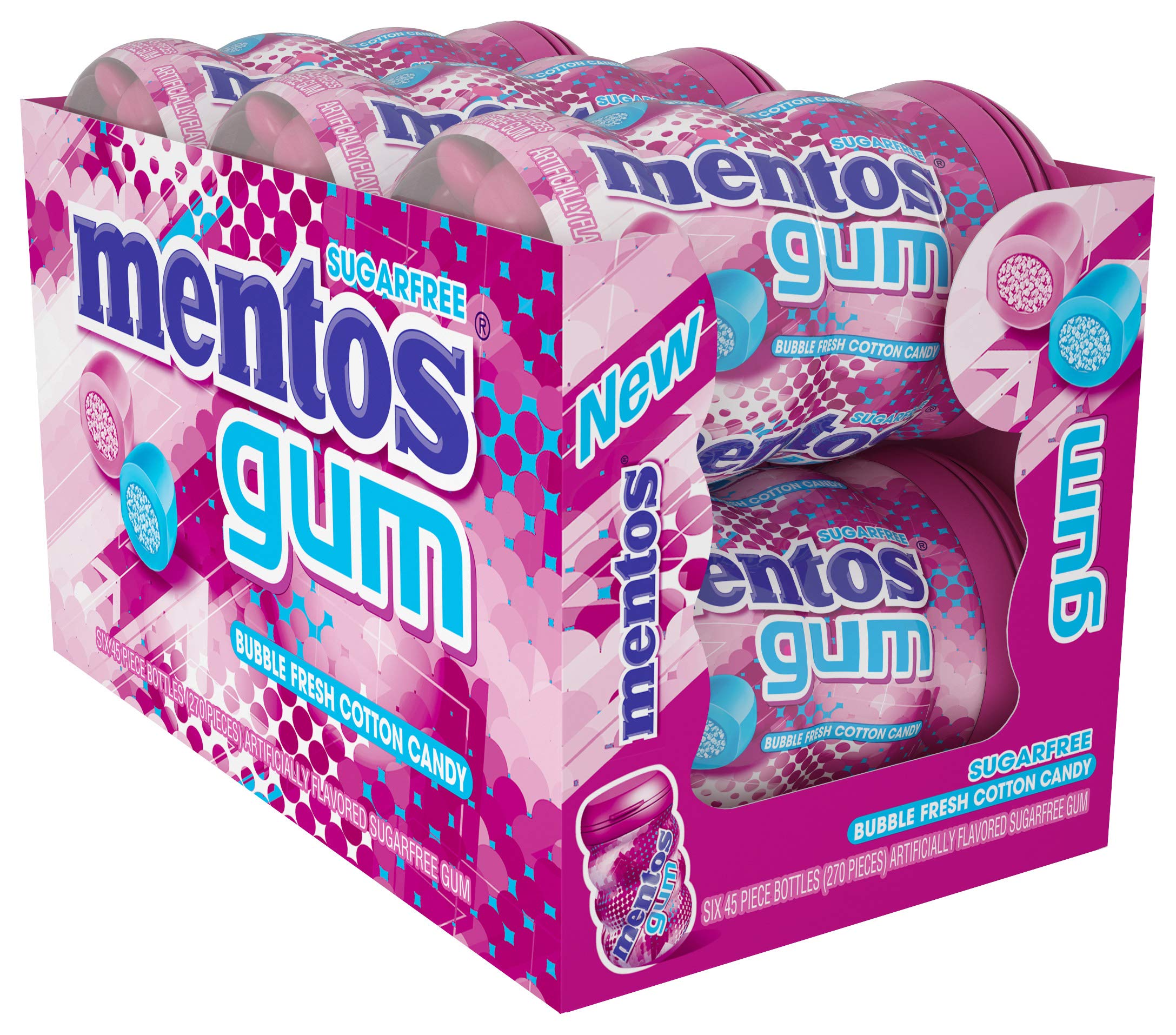 Mentos SugarFree Chewing Gum with Xylitol, Bubble Fresh Cotton Candy