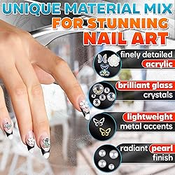 520 Pcs Nail Rhinestones for Nails - Bow Nail