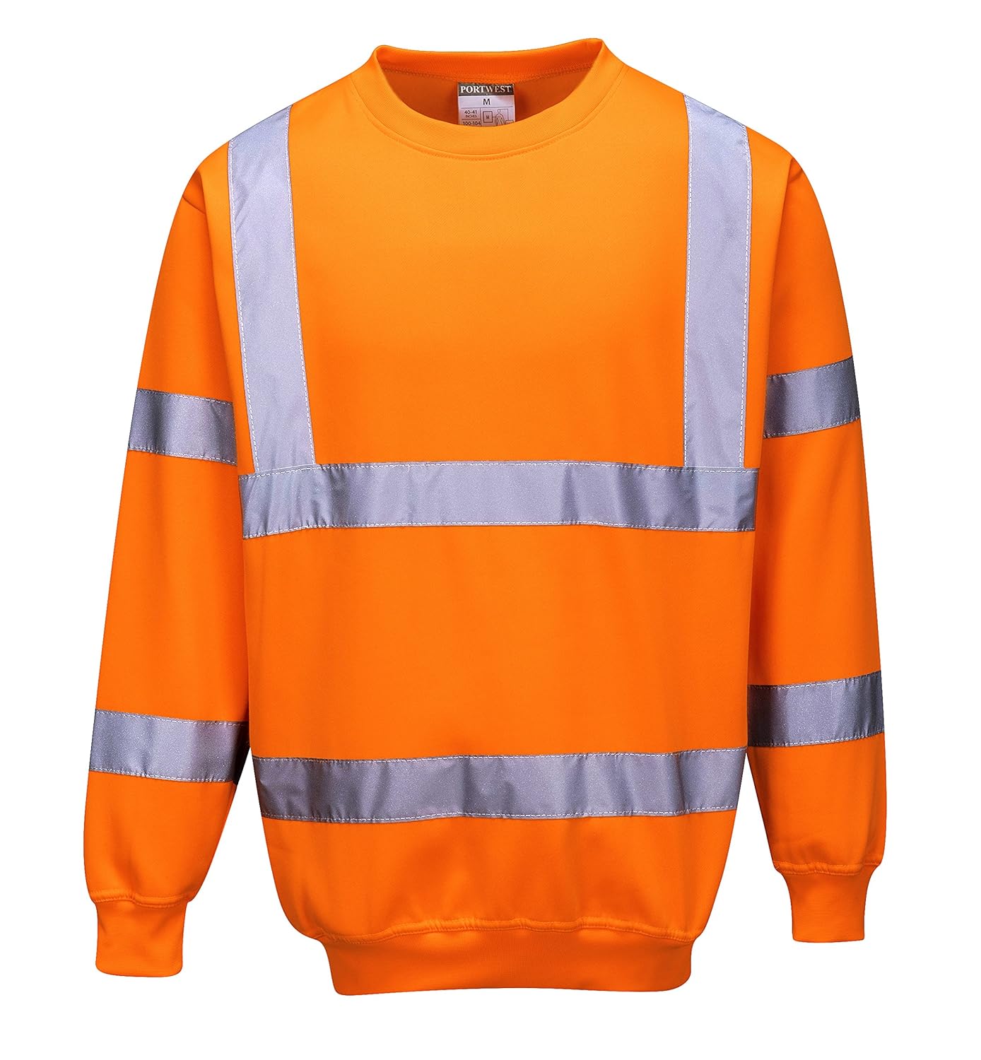 Portwest B303 Men's Comfort Hi-Vis Long Sleeve Sweatshirt, Lightweight Reflective Class 3 Safety Security High Viz Workwear - Image 3