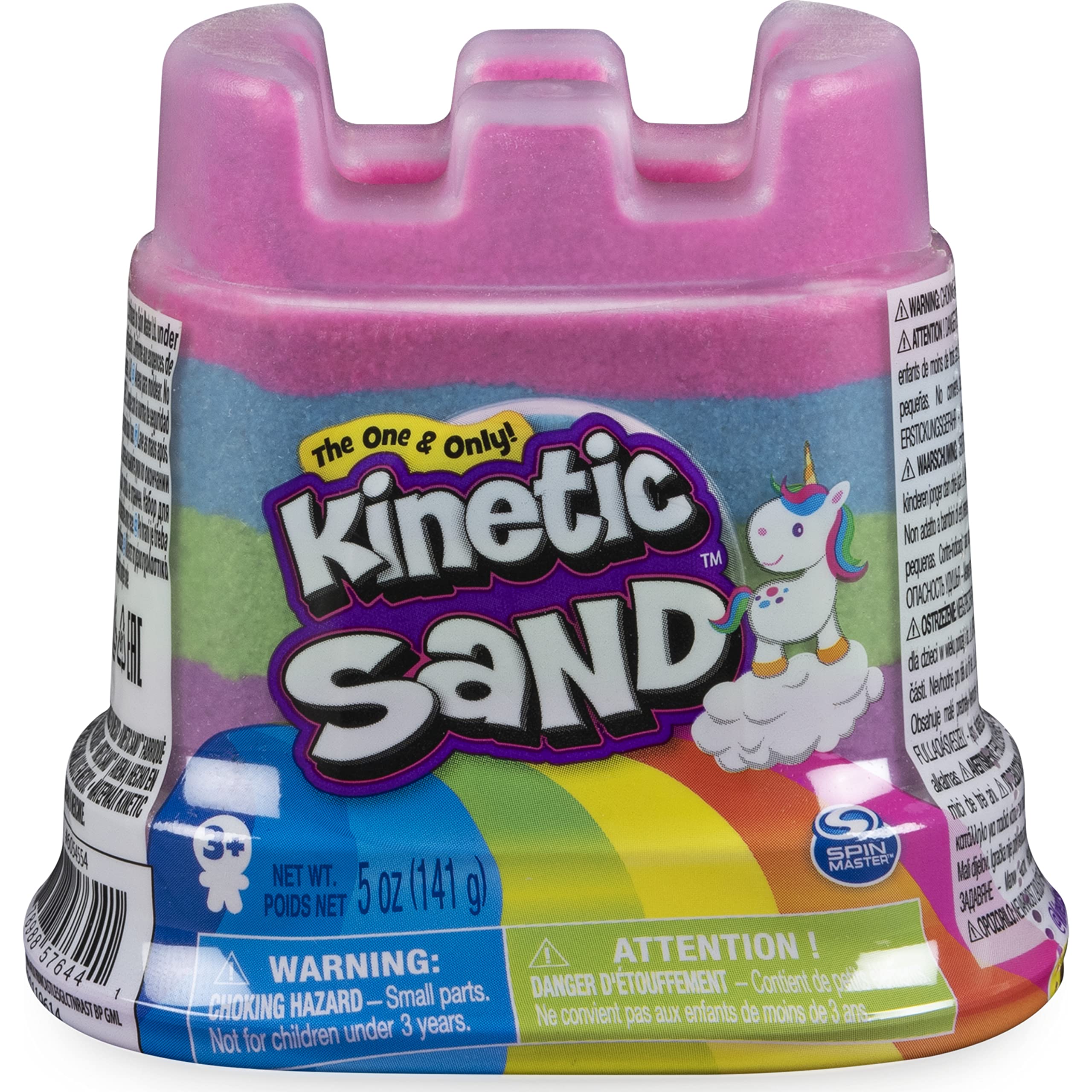 Kinetic Sand, Rainbow Unicorn Multi-Colour 142 G Single Container, for Kids Aged 3 and up