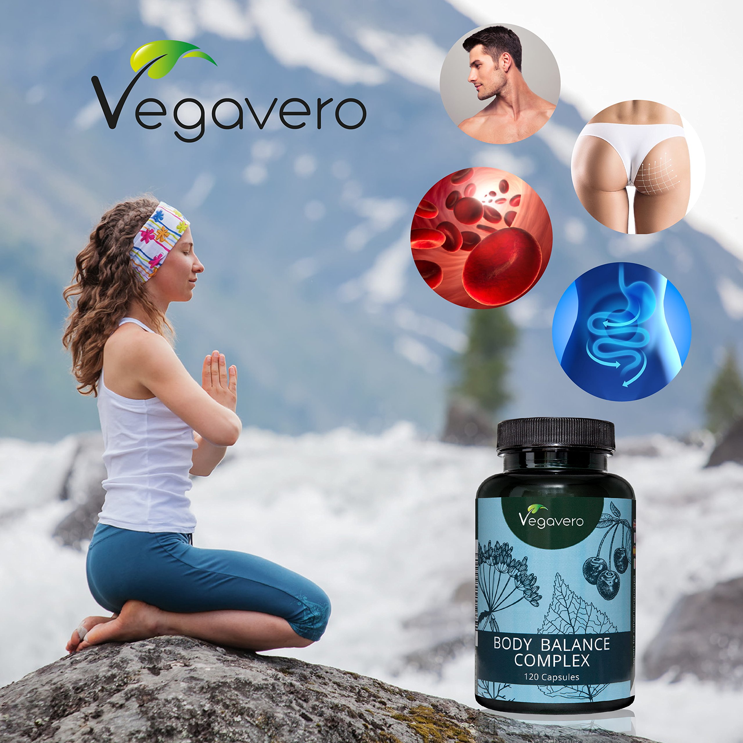 NEW: Body Balance Complex | Natural Diuretic, Digestive, Detox & Cleanse Blend | Prevent Water Retention & Eliminate Toxins | Birch Leaves, Nettle, Fennel Seeds, Chestnut Leaves & Wild Cherry Stems | 120 Capsules | VEGAN by Vegavero