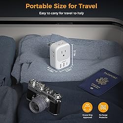 Italy Travel Plug Adapter 2 Pack, TESSAN Italy