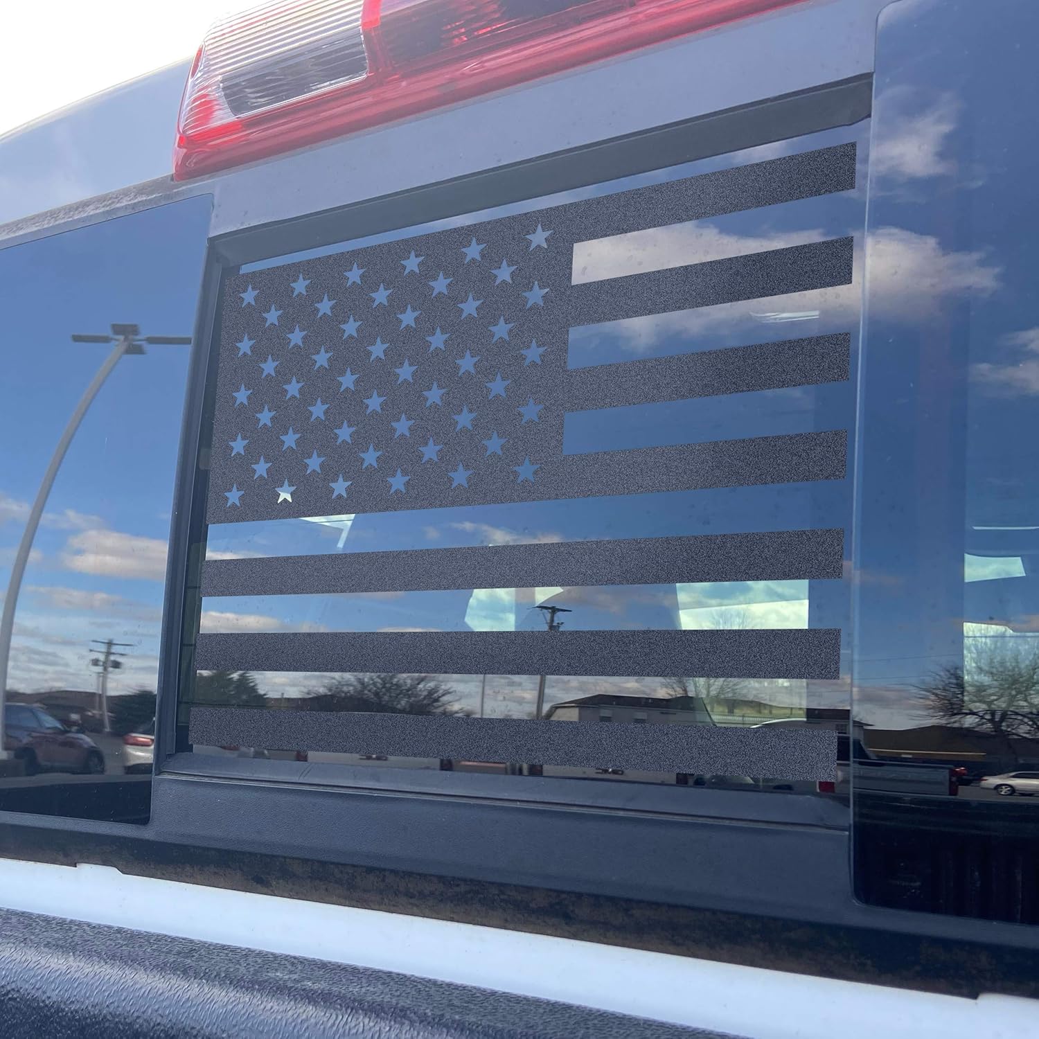 Rear Window Slider American flag Decal Fits 20162021 Chevy