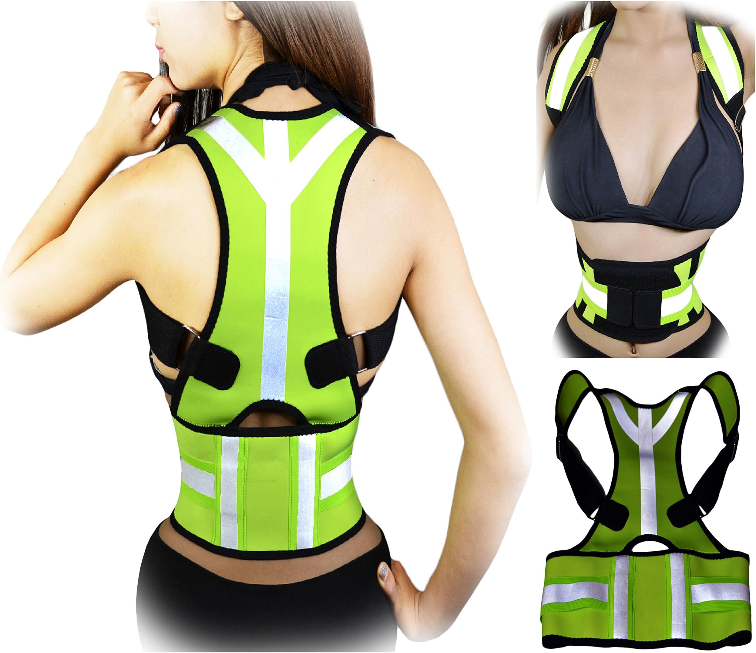 Jenx Fitness Reflective Posture Corrector | Best Waist Trainer | High Visibility Clavicle Support | Reduce Back Shoulder Neck Pain for Women and Men