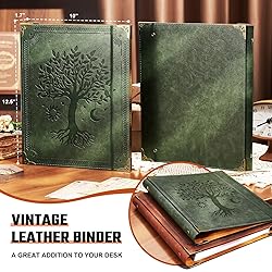 Ovesmusl Leather 3 Ring Binder Fits 8.5"x11" Letter