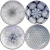 Whitenesser 7 Inch Dinner Plate Set of 4 Ceramic Plates for Dishes Fried Egg Snack Broiler Wing