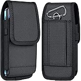 ykooe Cell Phone Pouch Nylon Belt Holster Case Compatible with iPhone 17 Pro Max, Galaxy S25/S24/S23/S22 Ultra A16 A15 A14 A13, Moto G Stylus/Power/Play, Pixel 8/7 Pro, Black - XXL