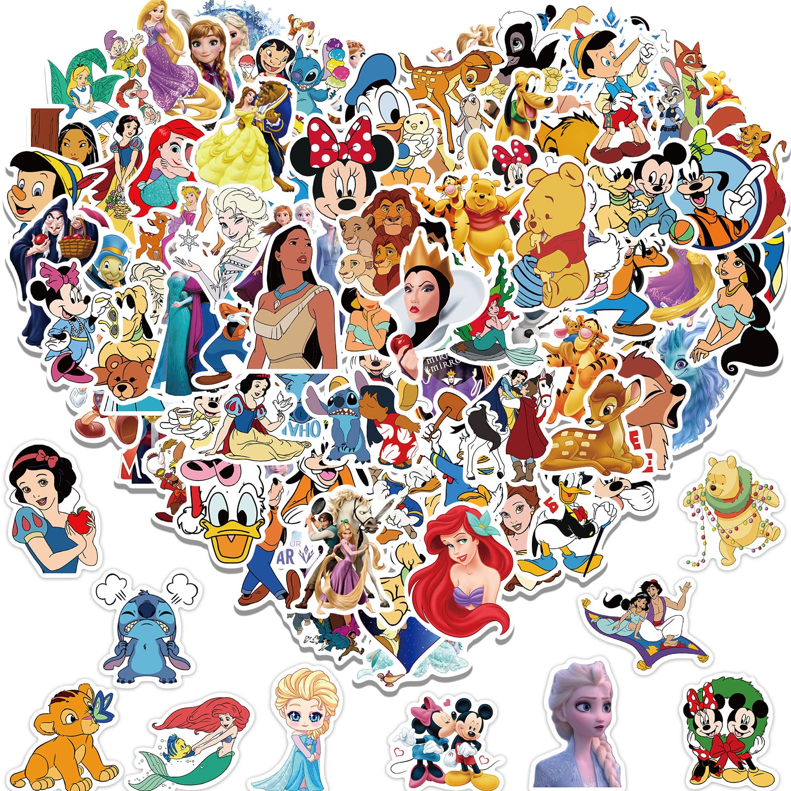 Photo 1 of Water Bottle Stickers for Kids?100PCS Cute Cartoon Character Stickers?Dovipta Vinyl Waterproof Stickers for Water Bottle Skateboard, Party Decor Gift for Boys Girls Teens Adults (Cartoon)