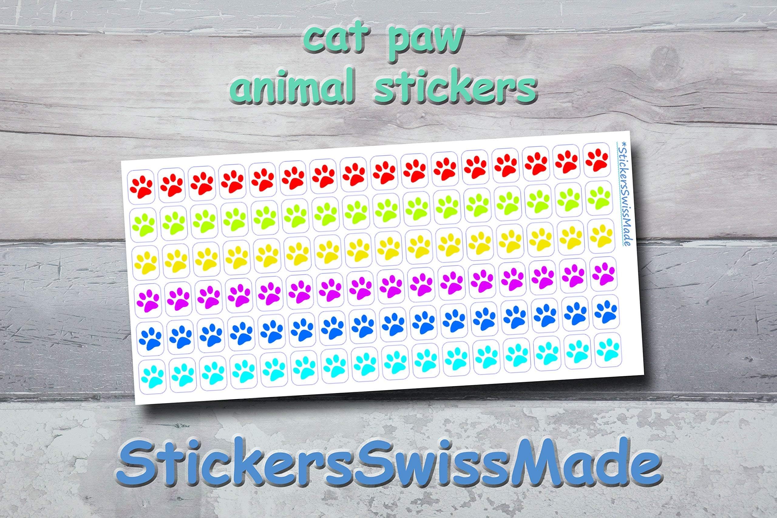 CAT PAW | small rainbow colored animal icon | sticker for your planner or bullet journal