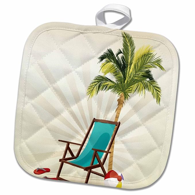 Amazon Com 3d Rose One Palm Tree With A Beach Lounge Chair