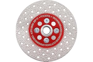 FOCSTOL Diamond Cutting Grinding Disc - 4.5 Inch(115mm) Double Side Vacuum Brazed Diamond Blade for Granite Marble Procelain 