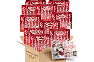 MUCHAI INNOVATIONS Candy Cane Peppermint Spoons | Edible Spoons for Stirring Beverages Hot Chocolate Cocoa Tea Coffee Cocktails | Stocking Stuffers Holiday Gift | Free Creative Idea Booklet Included. (60 Pack)