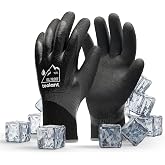 toolant Waterproof Winter Work Gloves, Double Nitrile Oil Resistant Grip | Thermal Insulation, Waterproof Protection in Freezer Work, Construction, Mechanics, Mining, Plumbing, Black, Small