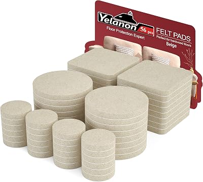 Yelanon Felt Furniture Pads 56Pcs 1" 2" 2" x2" Self Adhesive Beige