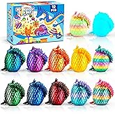 Cybermaker 12PCS 3D Printed Dragon Easter Eggs, Valentines Day Gifts for Kids, 3D Printing Toys for Kids, Fidget Toy for Adults Teens Boy Birthday Gifts Cool Easter Basket Stuffers