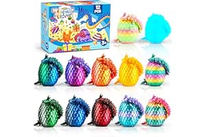 Cybermaker 12PCS 3D Printed Dragon Toys Eggs with Dragon Inside, Cool Stuff Christmas Fun Gifts, 3D Printing Toys for Kids, Fidget Toy for Adults Teens Boy Gifts Christmas Stocking Stuffers