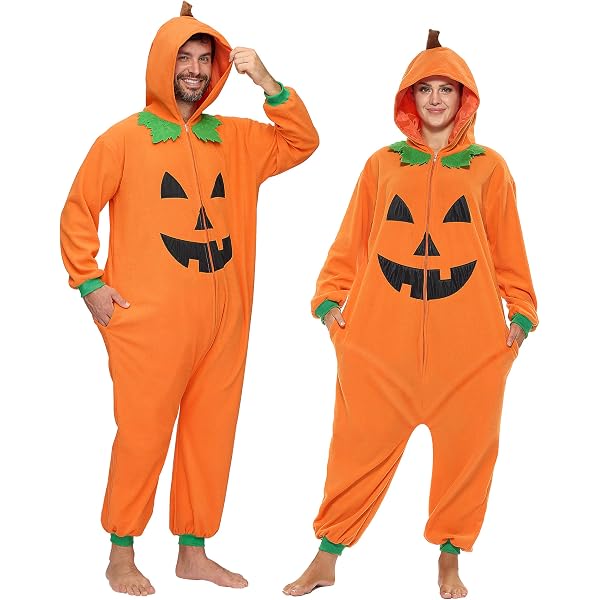 Amazon.com: Funziez! Slim Pumpkin Adult Onesie - Jack O Lantern