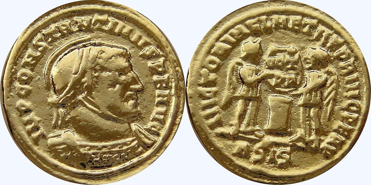 Amazon Com Golden Artifacts Constantine The Great Roman Coin Emperor Of Rome 2 Victories Unique Gift Roman Empire 19 G Toys Games