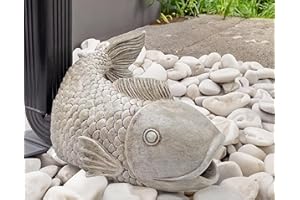 Euiroet Real Fish Sculpture Gutter Downspout Extender,Garden Sculpture Ornament,Decor Downspout Diverter,Perfect Rain Diverter for 3"x4" Downspouts, Eco-Friendly Resin,Perfect Outdoor Decor Gift