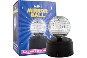 Fizz Creations Mini Disco Mirror Ball LED Light – 5 Inch Battery Operated Party Decoration, Portable Mood Lamp for Bedroom, Kids, Dance Parties & Events – No Cords, Fun Retro Party Vibes.