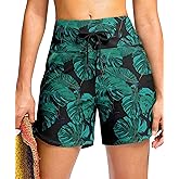 Viodia Women's 5" High Waisted Swim Board Shorts Quick Dry Beach Shorts with Pockets UPF 50+ Swimsuit Bottoms with Liner