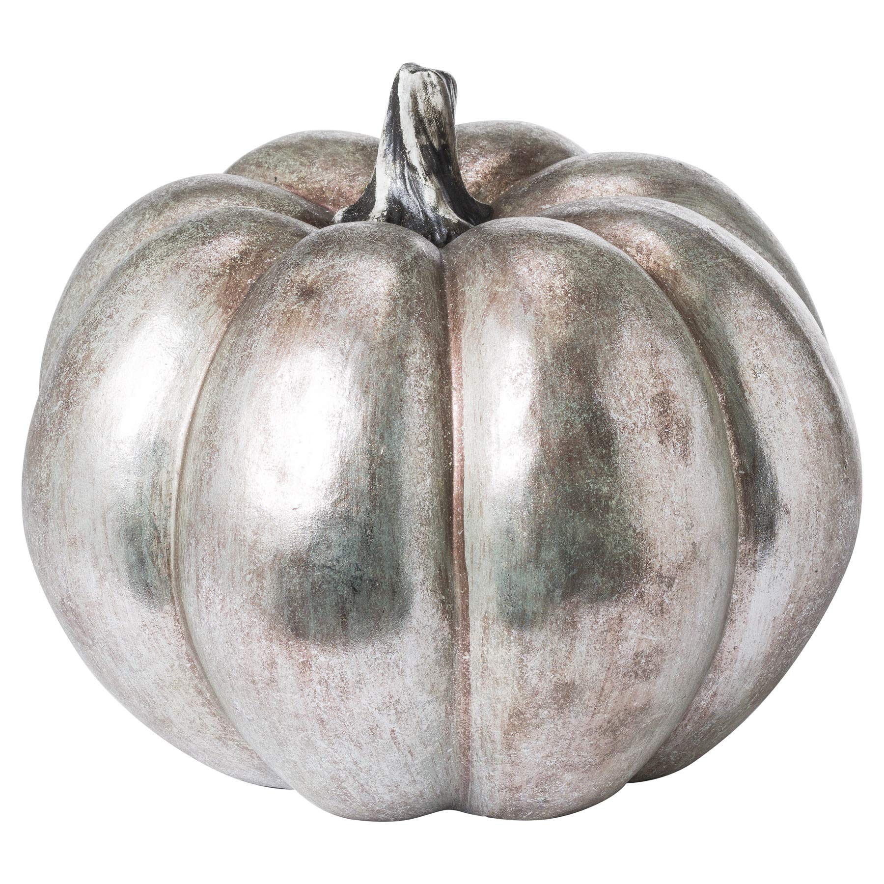 Hill 1975 Large Silver Foil Pumpkin, Resin, Mixed, 31 x 31 x 27cm