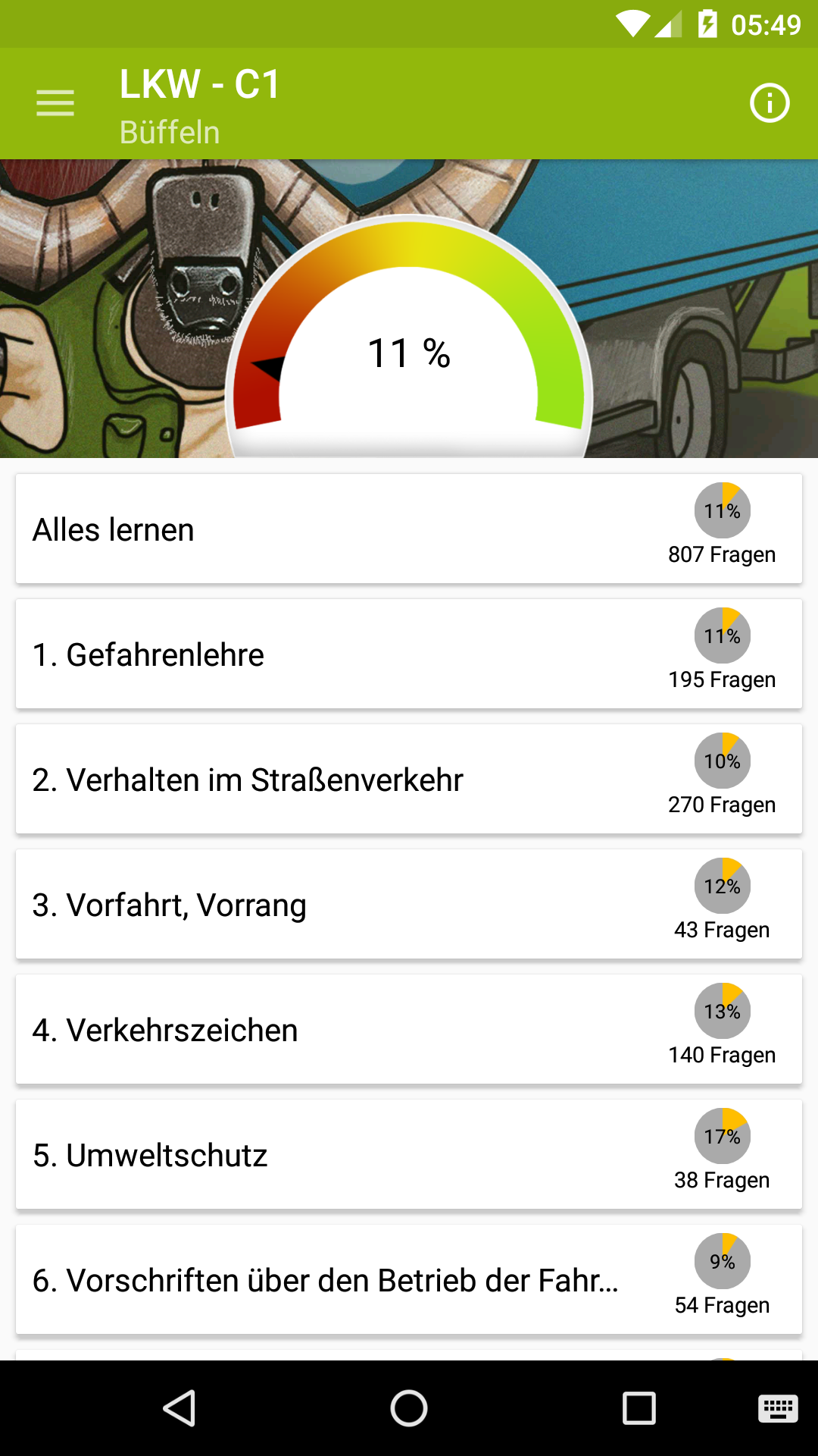 Truck driver license category C1 Appstore for Android