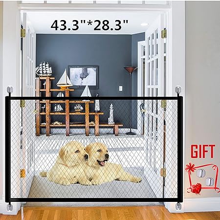 magic gate for dogs portable folding mesh pet gate magic gate safety gates fence isolated gauze indoor guard