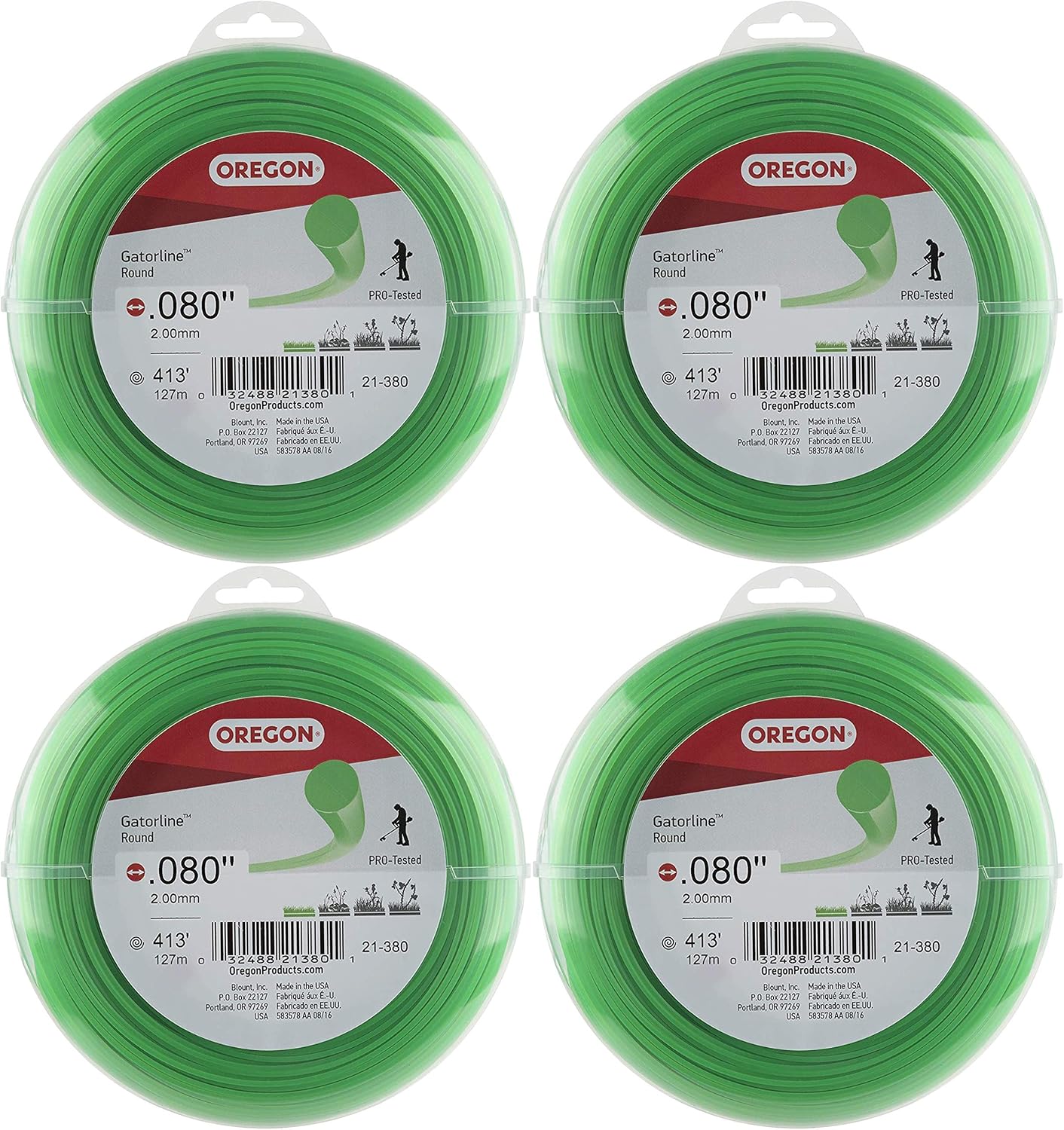Oregon 21-380 Gatorline 1-Pound Coil of .080-Inch-by-413-Foot Round String Trimmer Line : String Trimmer Accessories : Garden & Outdoor
