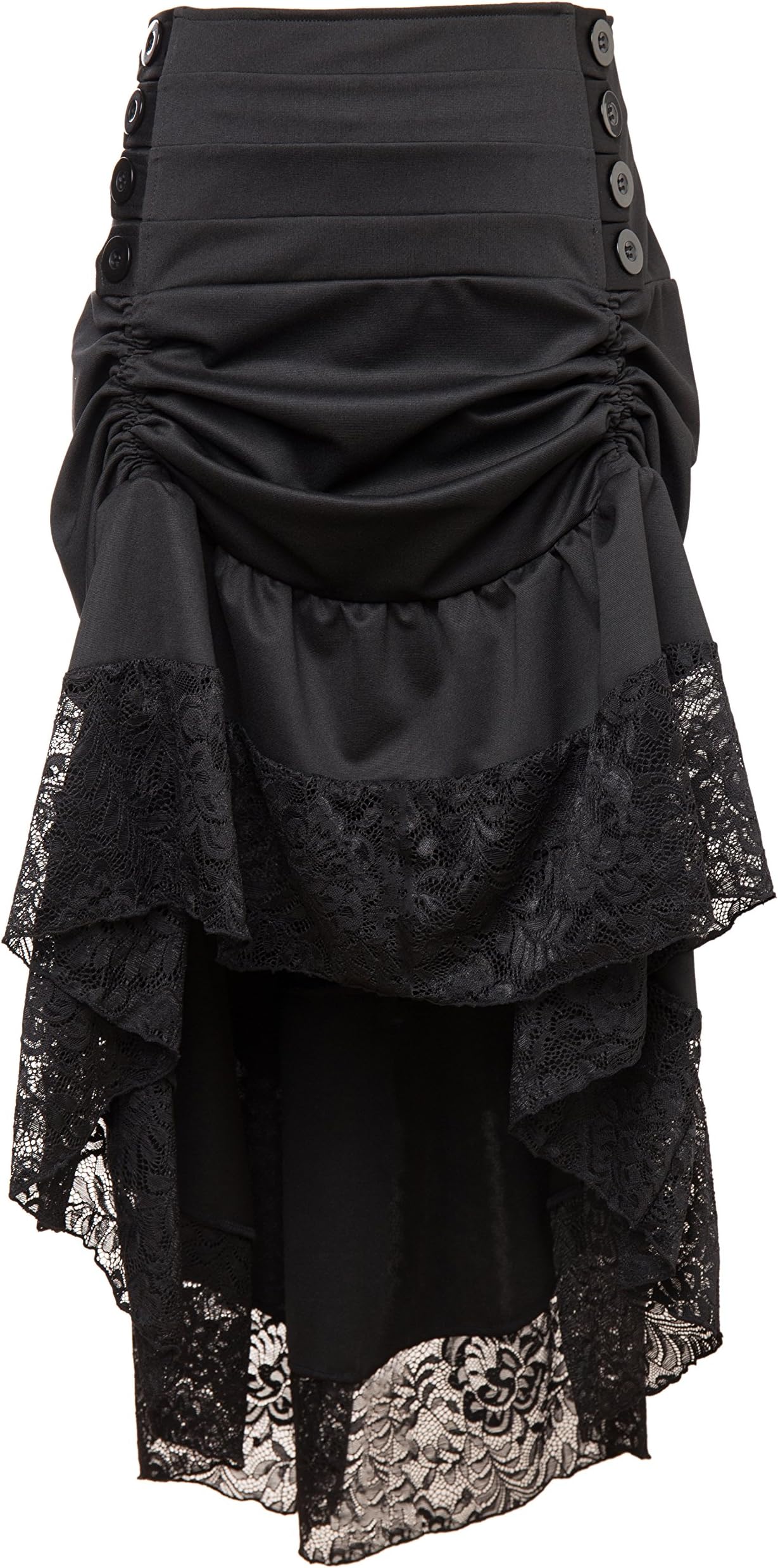 Alex sweet Adjustable Ruffle High Low Gothic Skirt Plus Size Steampunk Corset Skirt Long Dress