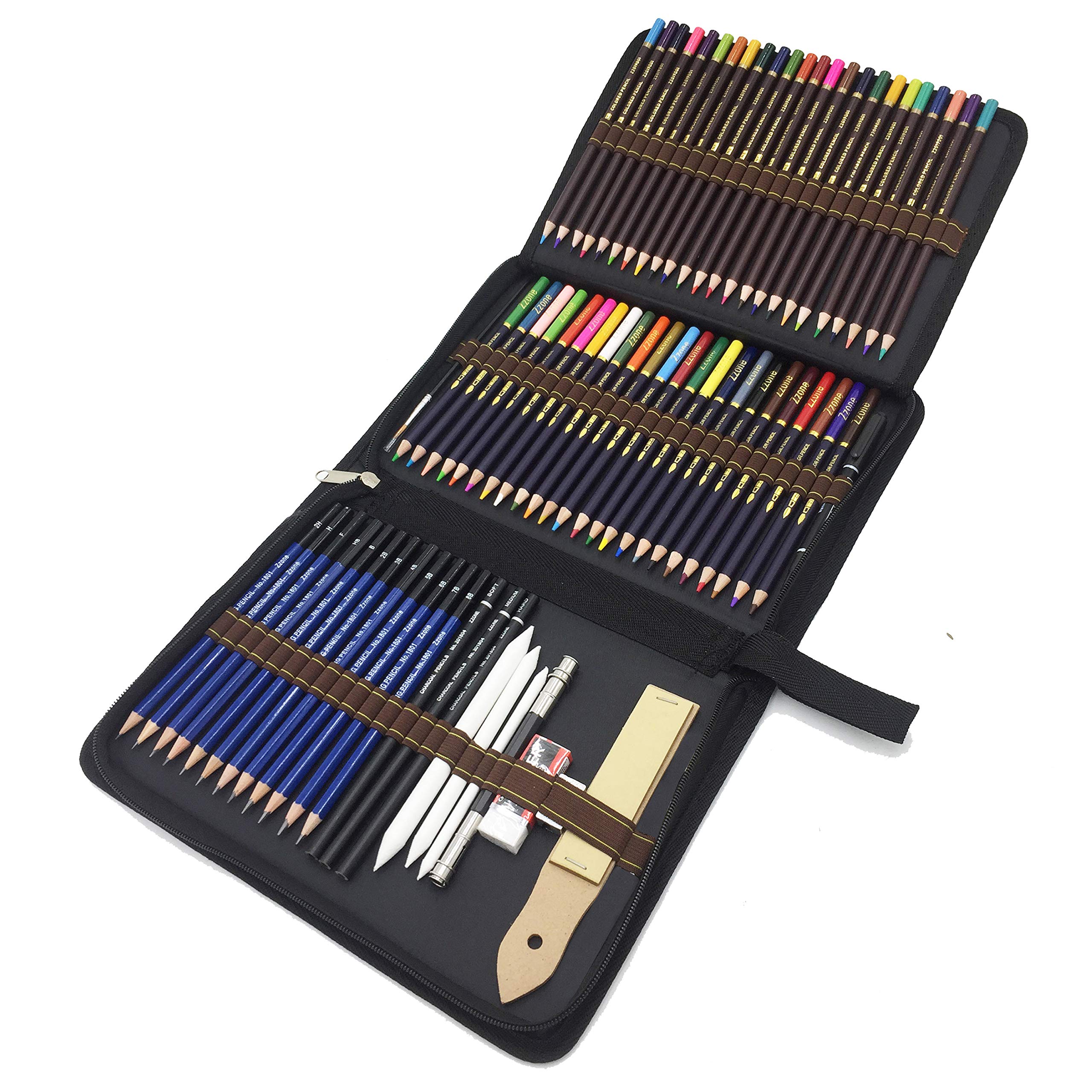 WGOT Drawing Pencils, 72 Pieces Sketch Pencils and Coloured Pencils – for Colouring and Drawing – Ideal for Artists, Adults