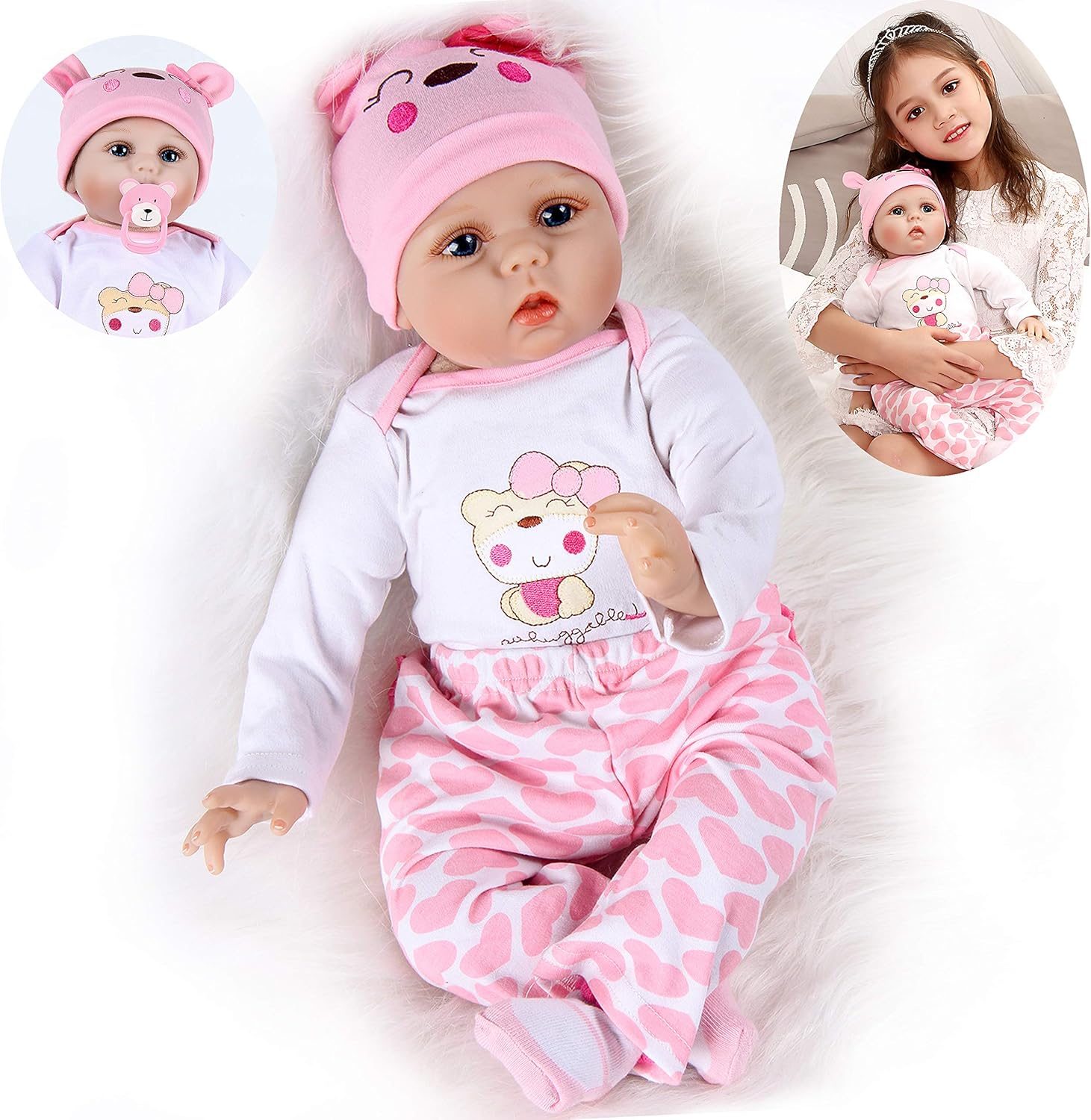 HRYEOY Realisitc silicone baby dolls Soft Silicone Dolls 22" Vinyl