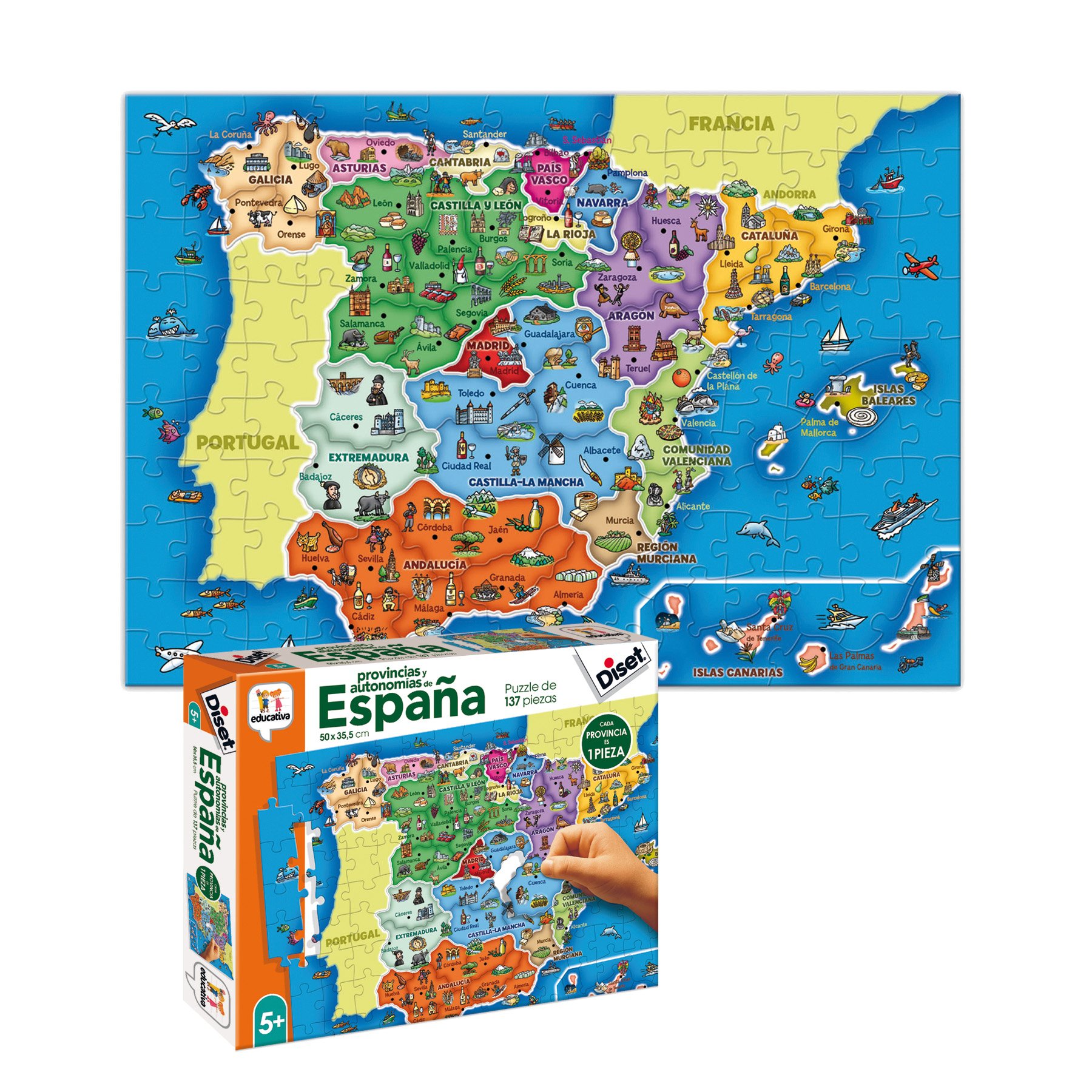 DisetEducational Toy Provinces and regions of Spain multicoloured