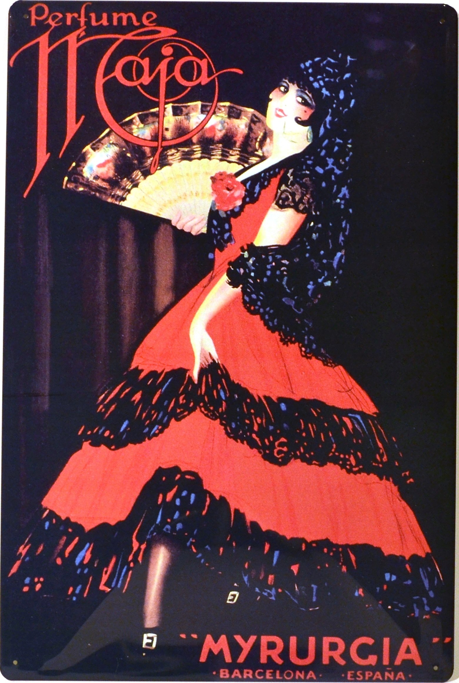 ART ESCUDELLERS Tin poster sign, with retro vintage design from Catalunya/Spain. Tin sign. 19,68" X 13,19" (MYRURGIA BARCELONA) — image 1