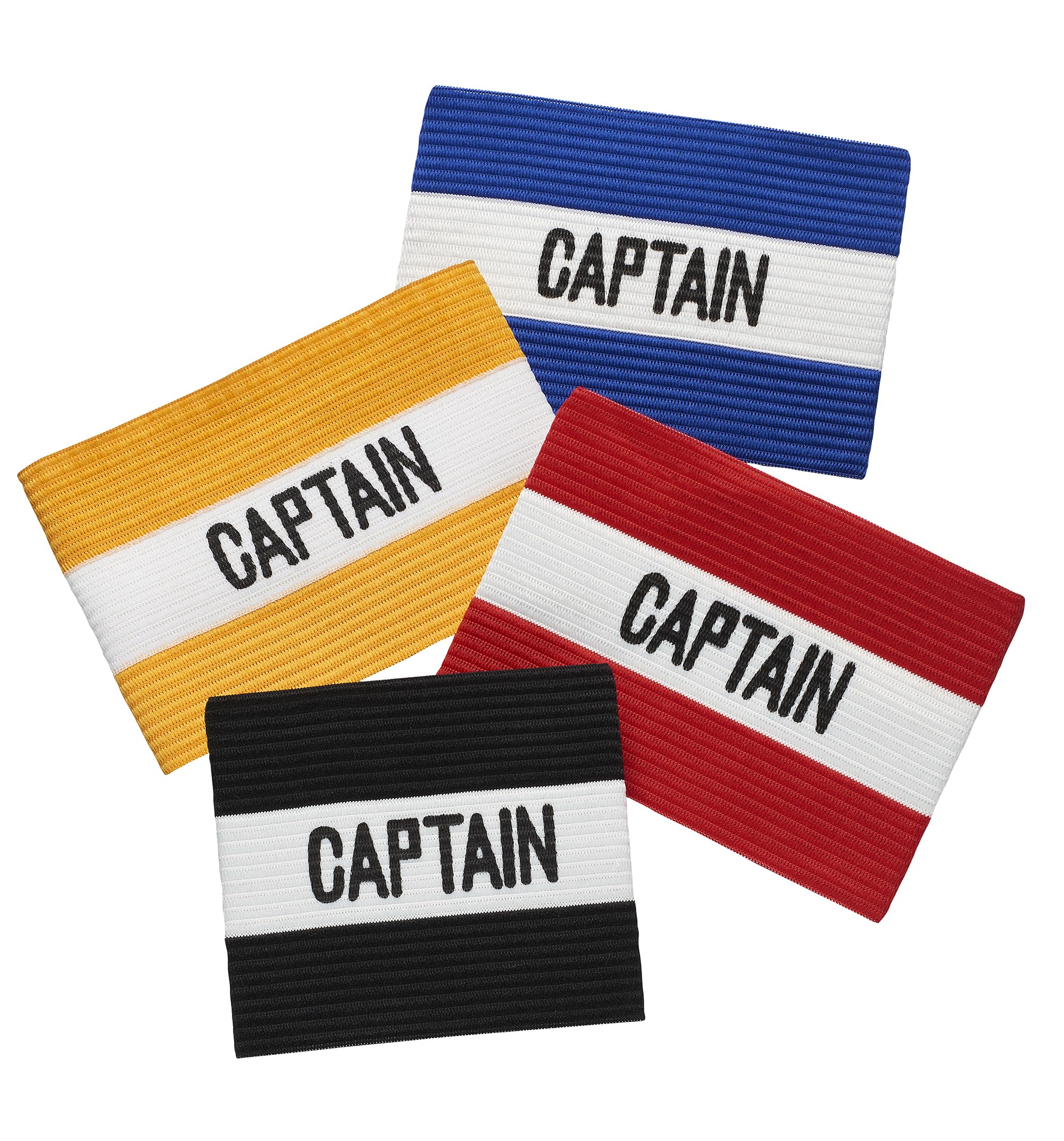 MC-Trend 4-piece football captain band set: high-quality and elastic game guide bracelets for all ages, perfect choice for your team captain, 1, 4 colours mix