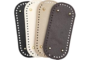 AHQiZFX 4 Pcs Bag Bases for Crochet 4 Colors Leather Bag Bottom Pad, Long Oval Purse Bottom Shaper Pad for Bags Cushion Base with Holes for DIY Crochet Bag Shoulder Bags Purse Crafts Making
