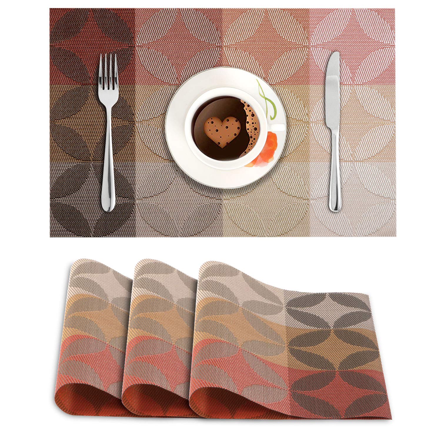 Buy HOKIPO® PVC Vinyl Washable Table Mats for Dining Table 45x30 cm