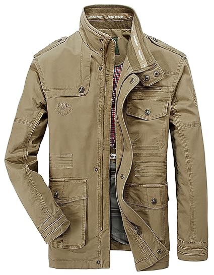 DHYZZ Herren Outdoor Baumwolle Militärjacke Leichte Cargo Jagdjacke Windjacke Jacken Mäntel
