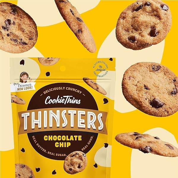 THINSTERS COOKIES, CHOCOLATE CHIP COOKIE THINS, 4 OZ PACK